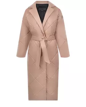 Бежевое стеганое пальто-пуховик Blanchett Goose