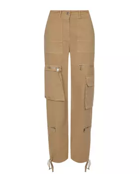Бежевые брюки с карманами карго Ermanno Firenze