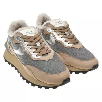 Бежевые кроссовки с серыми вставками Voile blanche