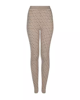 Бежевые шерстяные леггинсы с лого Missoni