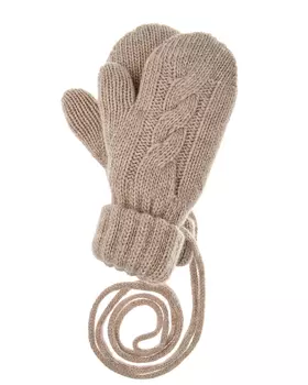 Бежевые варежки с узором "косичка" Chobi детские
