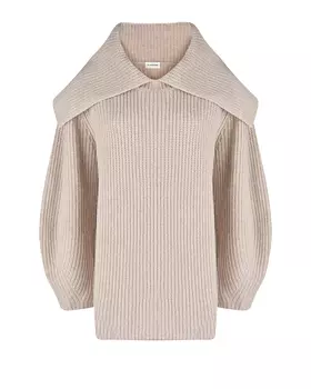 Бежевый джемпер с отложным воротником By Malene Birger