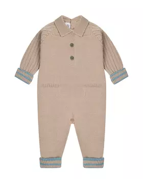 Бежевый комбинезон с голубыми полосками Marlu детский