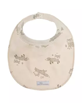 Бежевый слюнявчик с принтом "лисы" Dan Maralex детский