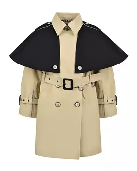 Бежевый тренч с черной кокеткой Prairie детский