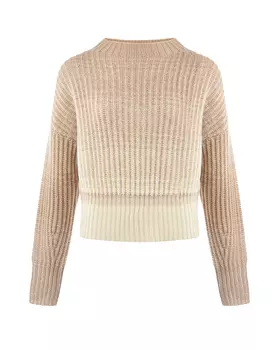 Бежевый укороченный джемпер из кашемира FTC Cashmere