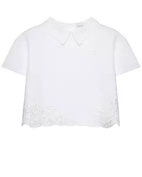 Блуза с кружевной отделкой, белая Ermanno Scervino