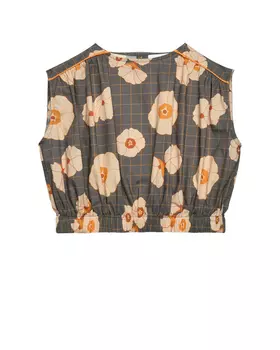 Блуза в клетку с цветочным принтом Cera Una Volta