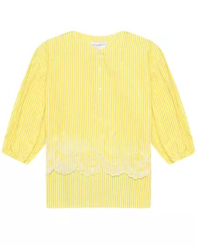 Блуза в полоску с кружевной отделкой Ermanno Scervino