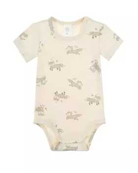 Боди бежевого цвета с принтом "лисы" Dan Maralex детское