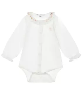 Боди кремового цвета с вышивкой Tartine et Chocolat детское
