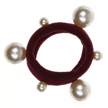 Бордовая резинка для волос с жемчугом Rena Chris детская