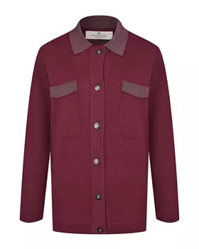 Бордовая рубашка из шерсти и шелка Panicale