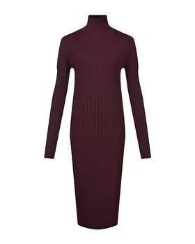 Бордовое платье из шерстяного трикотажа MRZ
