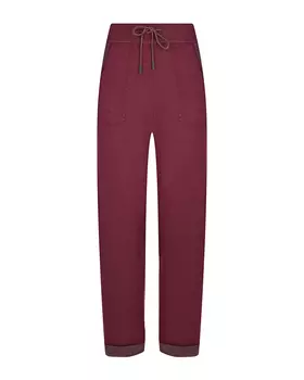 Бордовые трикотажные брюки с накладными карманами Panicale