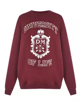 Бордовый свитшот с принтом "герб" Dan Maralex