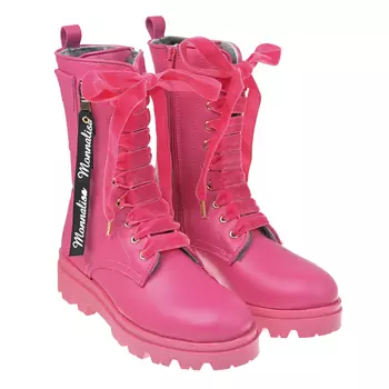 Ботинки цвета фуксии с меховым утеплителем Monnalisa детские