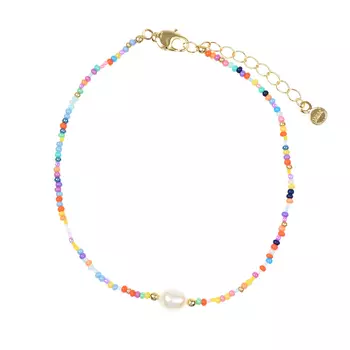 Браслет на ногу, 24 см, бисер/жемчуг/латунь I Love Cameo