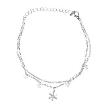 Браслет "Стразы/Цветок", серебро Rena Chris детский