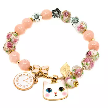 Браслет с подвеской "Кошка и часы" Tais детский