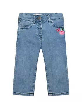 Брюки джинсовые с аппликацией Monnalisa