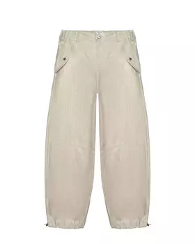 Брюки карго блестящая ткань, бежевые Brunello Cucinelli