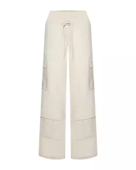 Брюки-карго широкие, пояс на шнурке, кремовые Pietro Brunelli