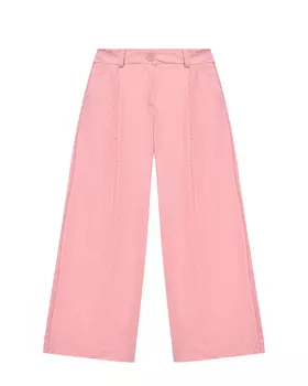 Брюки палаццо со стразами, розовые Monnalisa