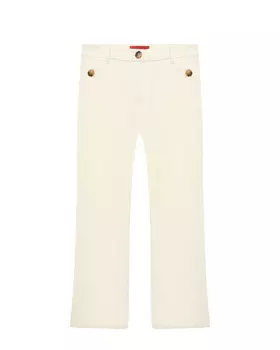 Брюки прямые с карманами на пуговицах, белые Max&Co