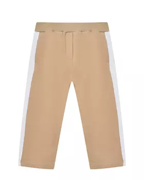 Брюки с белыми лампасами, бежевые Monnalisa