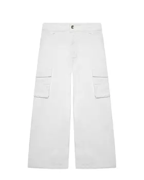 Брюки с карманами-карго, белые MSGM