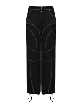 Брюки с контрастной отстрочкой Versace Jeans Couture