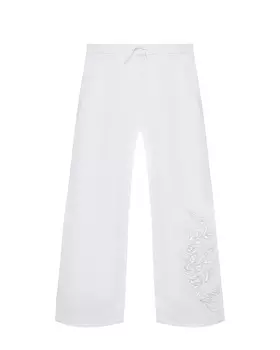 Брюки с кружевной отделкой, белые Ermanno Scervino