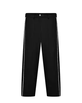 Брюки с лампасами из стразов Balmain