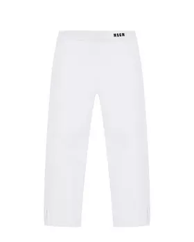 Брюки слим с разрезами по бокам, белые MSGM