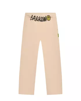 Брюки спортивные бежевые, черный лого на резинке Barrow