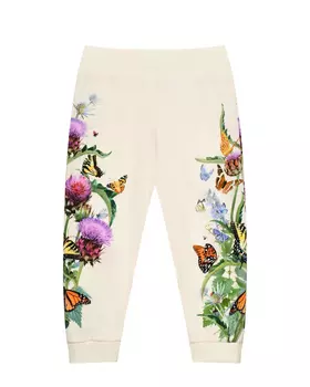 Брюки спортивные цветочный принт с бабочками Molo