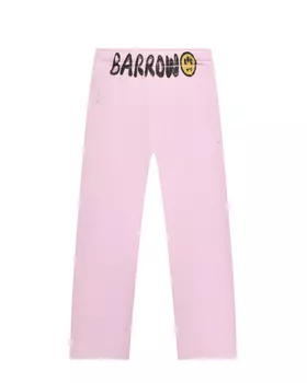 Брюки спортивные розовые, черный лого на резинке Barrow