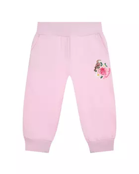 Брюки спортивные с птицей и розой Monnalisa