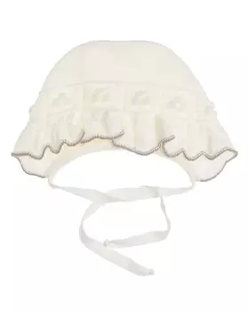 Чепчик молочного цвета с контрастным кантом Marlu детский