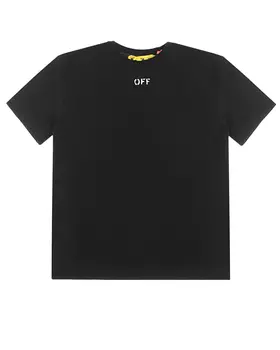 Черная футболка с белым логотипом Off-White детская