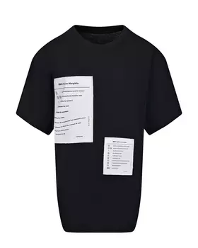 Черная футболка с патчами MM6 Maison Margiela