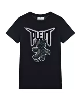 Черная футболка с принтом "Мишка" Philipp Plein детская