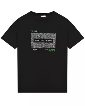 Черная футболка с принтом "with love. always" Dolce&amp;Gabbana детская