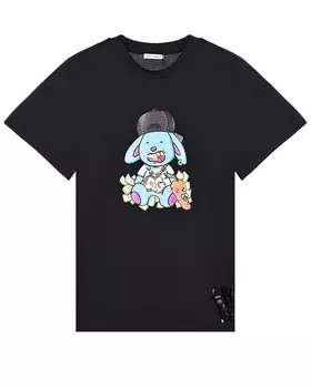 Черная футболка с принтом "заяц" Dolce&amp;Gabbana детская