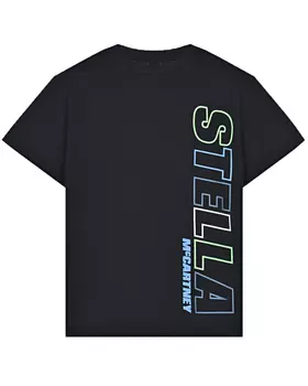 Черная футболка с разноцветным лого Stella McCartney детская