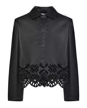 Черная рубашка из кожи Ermanno Scervino детская