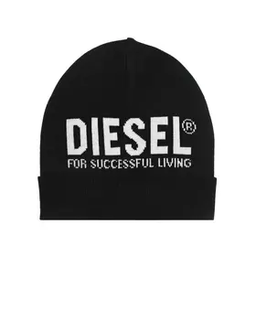 Черная шапка с белым логотипом Diesel детская