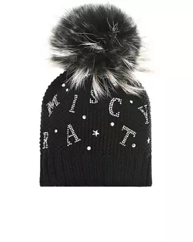 Черная шапка с буквами из страз Catya детская