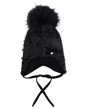 Черная шапка с декором "звезды" Il Trenino детская